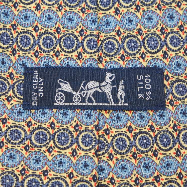Pre Owned Hermès Multicolor Printed Silk Tie