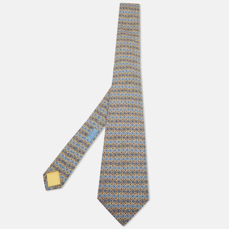 Pre Owned Hermès Multicolor Printed Silk Tie