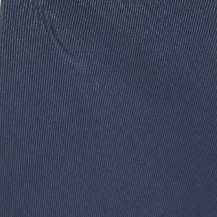 Pre Owned Hermès Navy Blue Solid Silk Tie