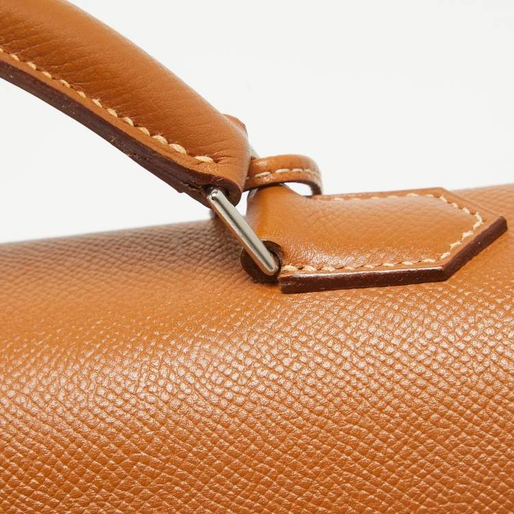 Pre Owned Hermes Gold Epsom Leather Kelly Depeche 38 Briefcase