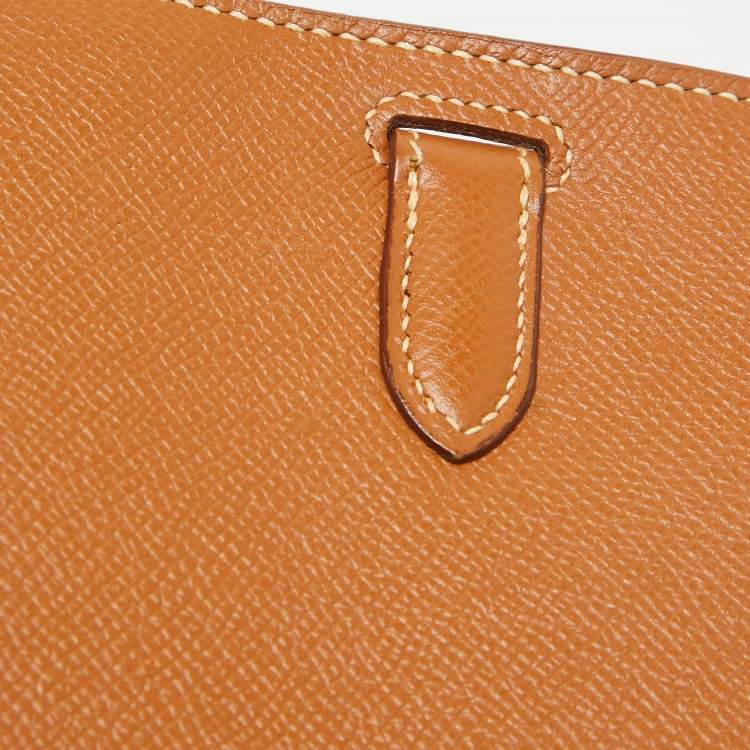 Pre Owned Hermes Gold Epsom Leather Kelly Depeche 38 Briefcase