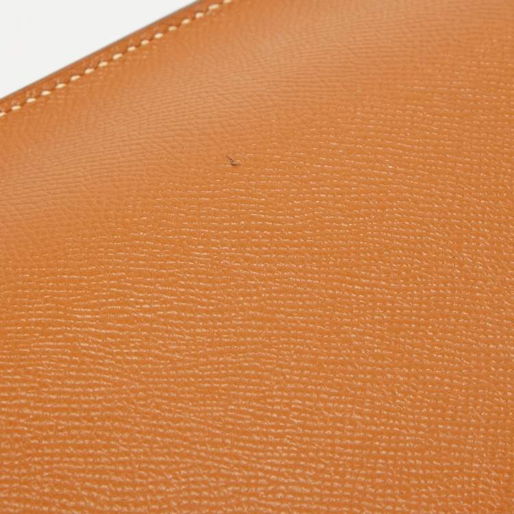 Pre Owned Hermes Gold Epsom Leather Kelly Depeche 38 Briefcase