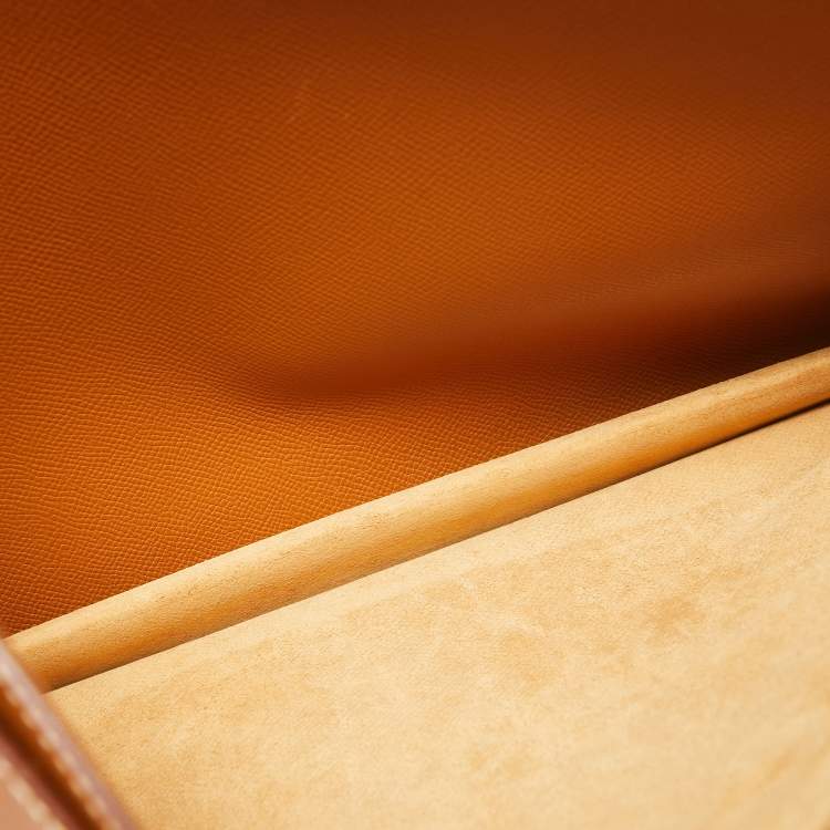 Pre Owned Hermes Gold Epsom Leather Kelly Depeche 38 Briefcase