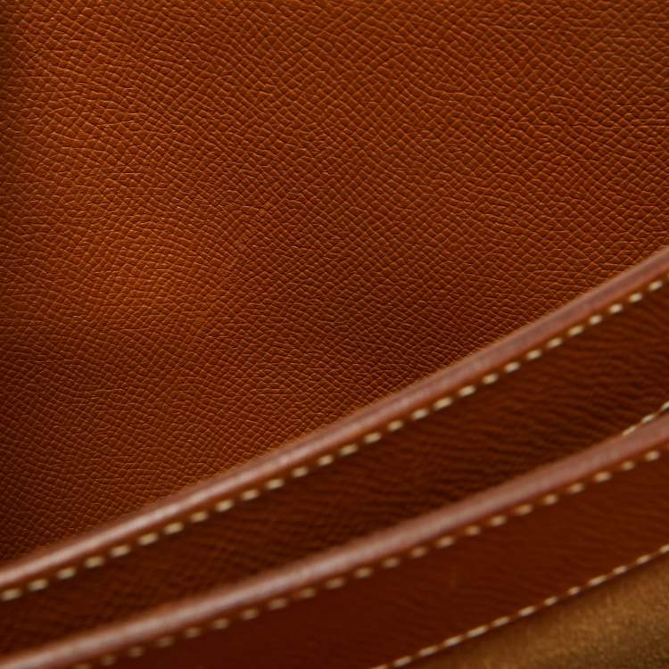 Pre Owned Hermes Gold Epsom Leather Kelly Depeche 38 Briefcase
