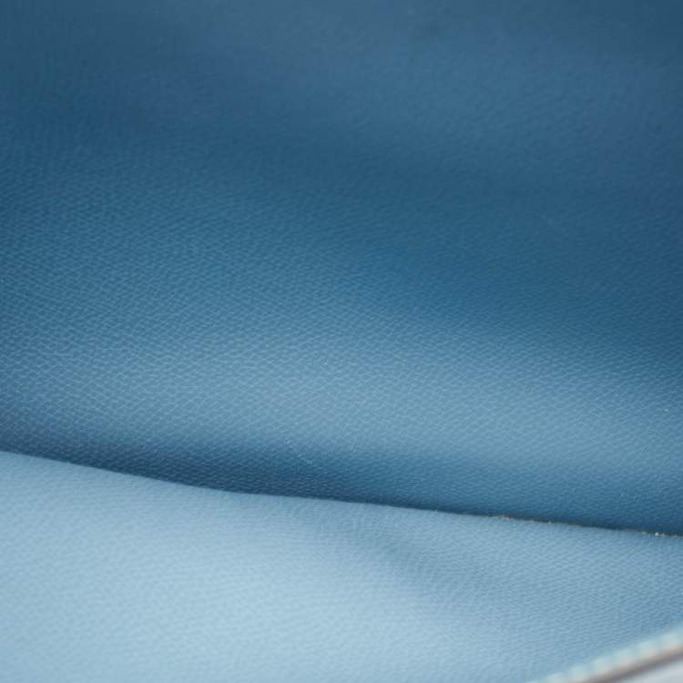 Pre Owned Hermes Blue Jean Epsom Leather Kelly Depeches 34 Briefcase