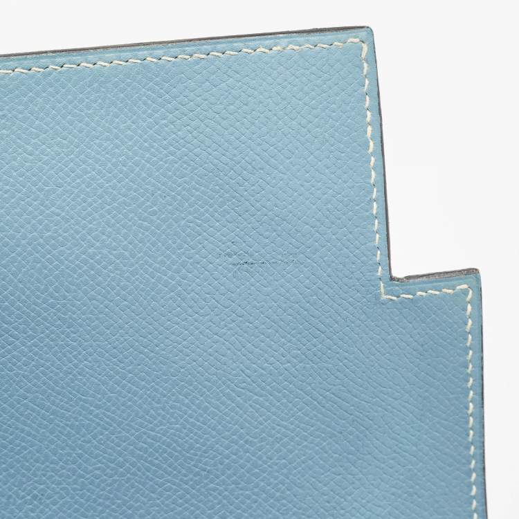 Pre Owned Hermes Blue Jean Epsom Leather Kelly Depeches 34 Briefcase
