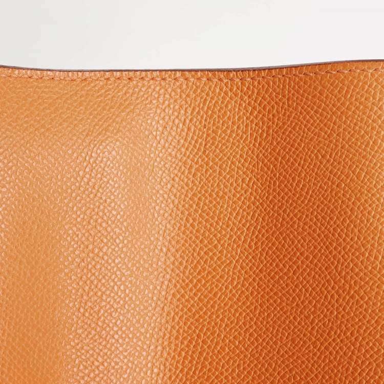 Pre Owned Hermes Orange Epsom Leather Kelly Depeches 38 Briefcase