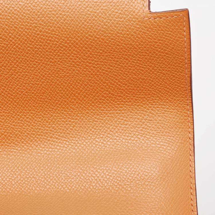 Pre Owned Hermes Orange Epsom Leather Kelly Depeches 38 Briefcase