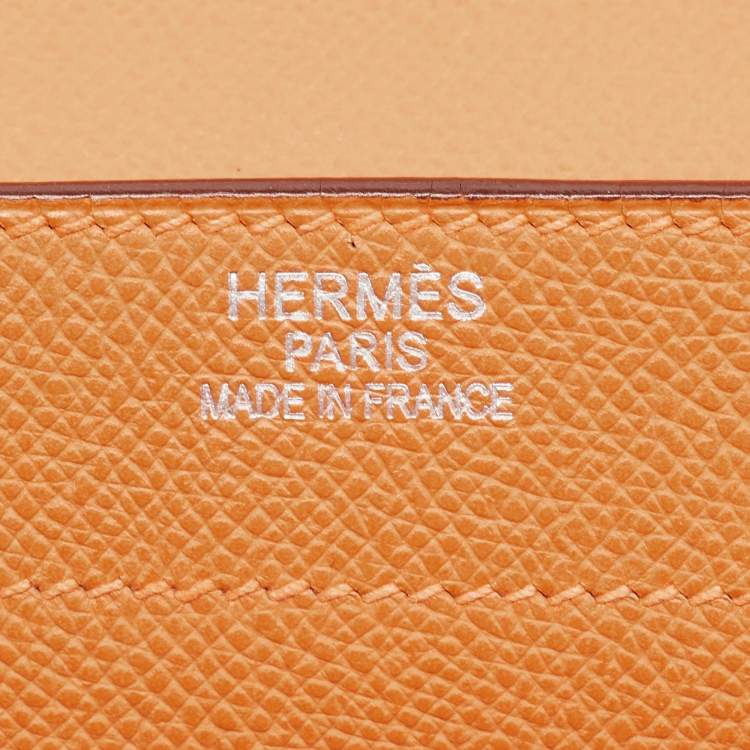 Pre Owned Hermes Orange Epsom Leather Kelly Depeches 38 Briefcase