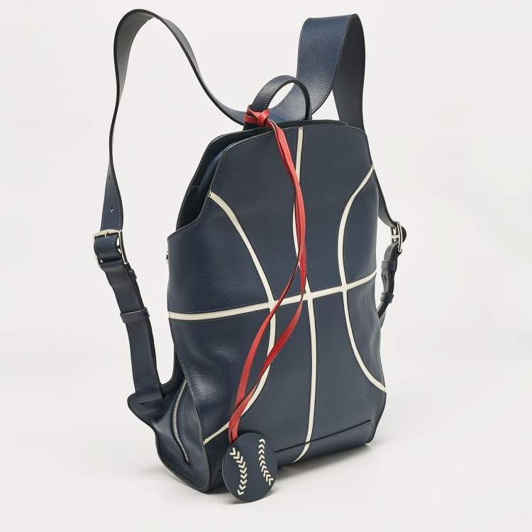Pre Owned Hermes Bleu De Malte/Craie Evercolor Leather Cityback 27 Basketball Backpack