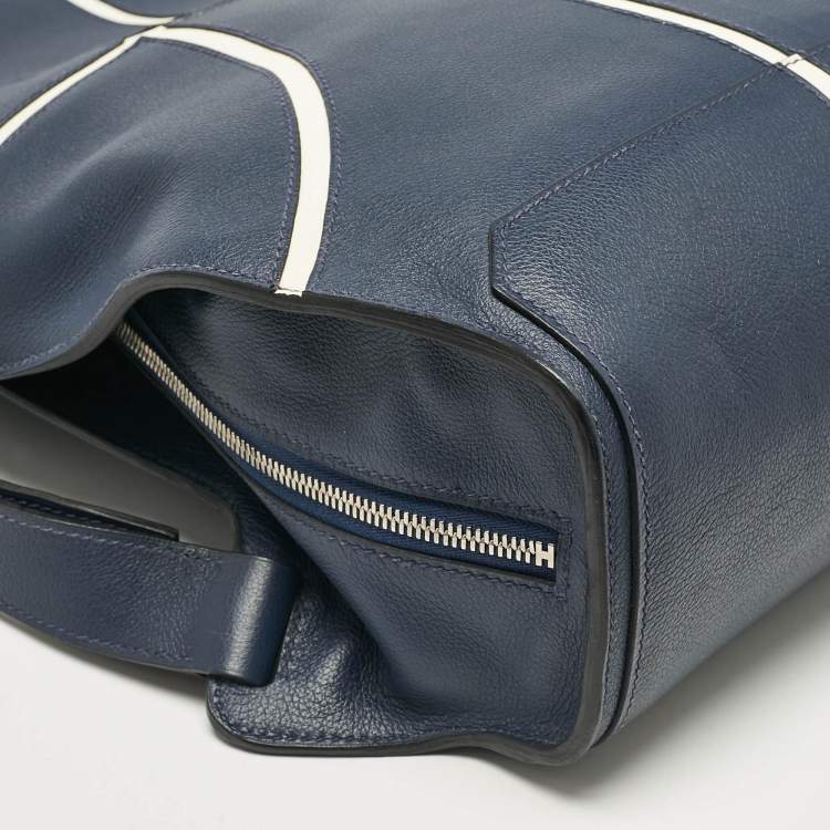 Pre Owned Hermes Bleu De Malte/Craie Evercolor Leather Cityback 27 Basketball Backpack