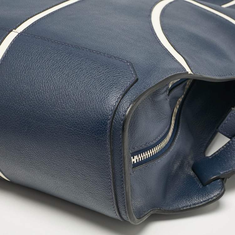 Pre Owned Hermes Bleu De Malte/Craie Evercolor Leather Cityback 27 Basketball Backpack