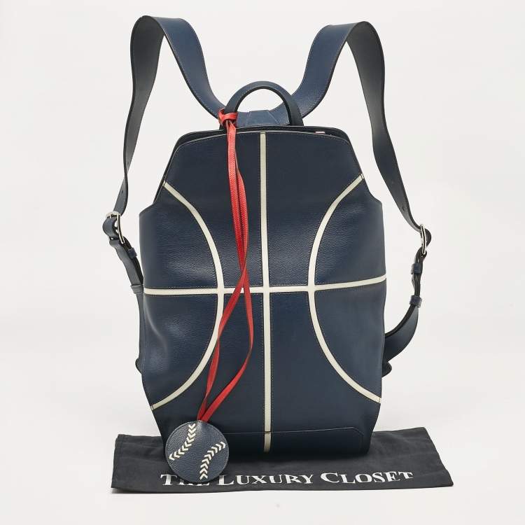 Pre Owned Hermes Bleu De Malte/Craie Evercolor Leather Cityback 27 Basketball Backpack