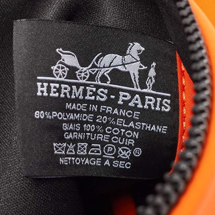 Pre Owned Hermes Neon Orange Neoprene Small Neobain Pouch