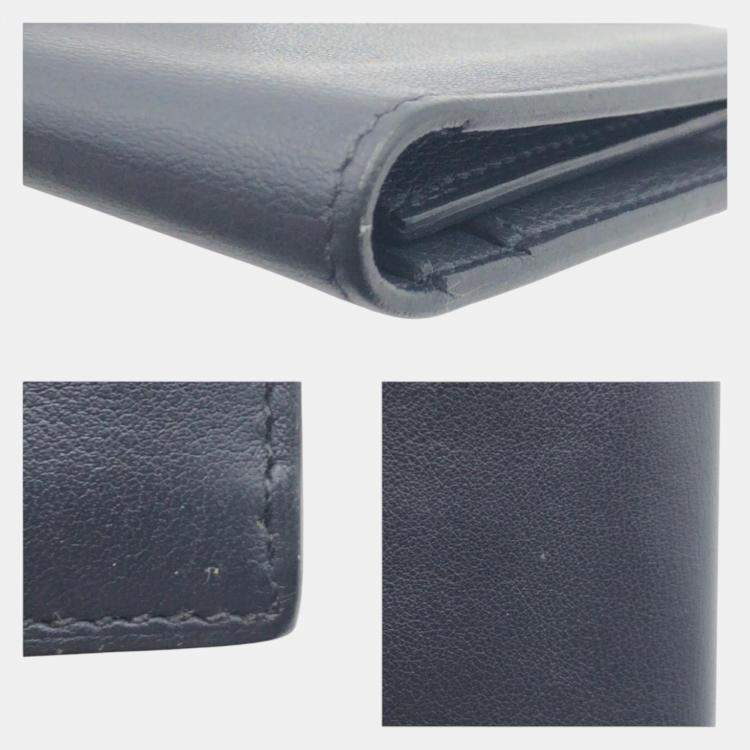 Pre Owned Hermes Leather Citizen Twill Bifold Wallet