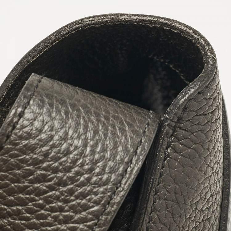 Pre Owned Hermes Noir Taurillon Clemence Leather Steve Caporal 28 Bag