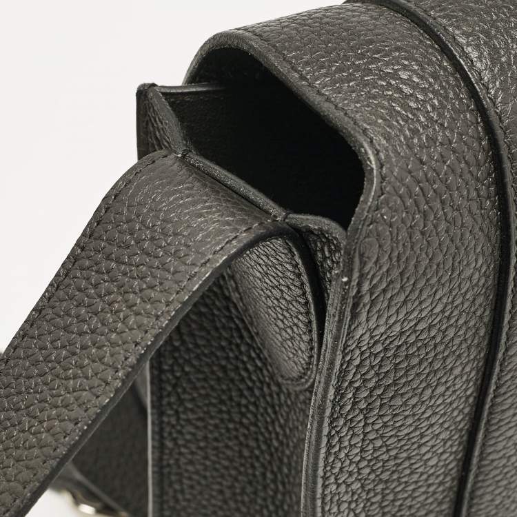 Pre Owned Hermes Noir Taurillon Clemence Leather Steve Caporal 28 Bag