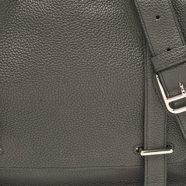 Pre Owned Hermes Noir Taurillon Clemence Leather Steve Caporal 28 Bag