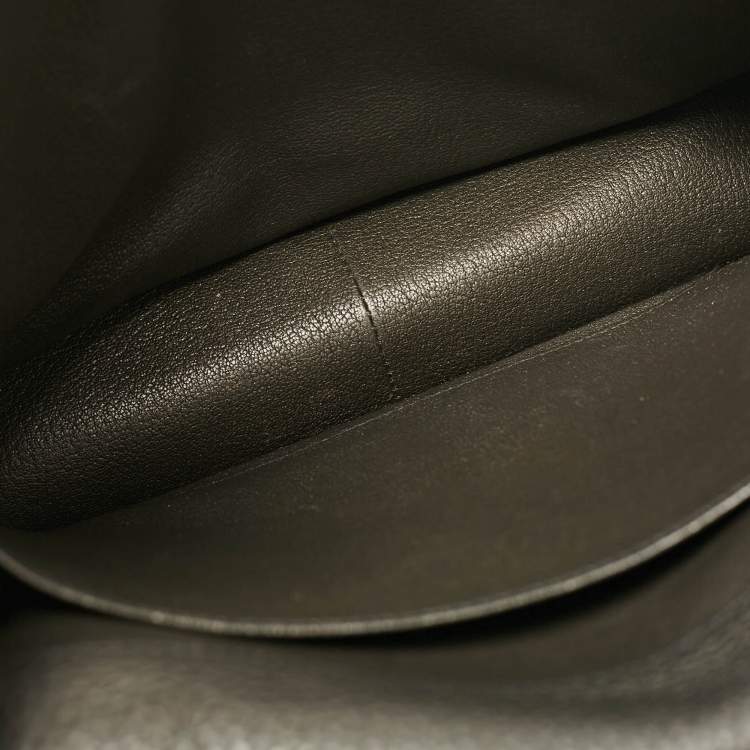 Pre Owned Hermes Noir Taurillon Clemence Leather Steve Caporal 28 Bag
