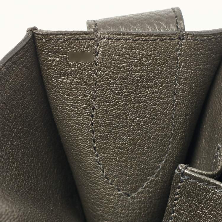 Pre Owned Hermes Noir Taurillon Clemence Leather Steve Caporal 28 Bag
