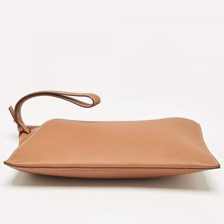 Pre Owned Hermès Gold Togo Leather Cabavertige 30 Pouch