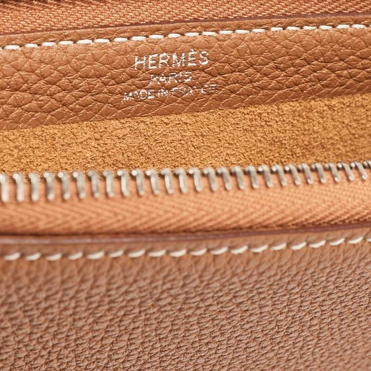 Pre Owned Hermès Gold Togo Leather Cabavertige 30 Pouch