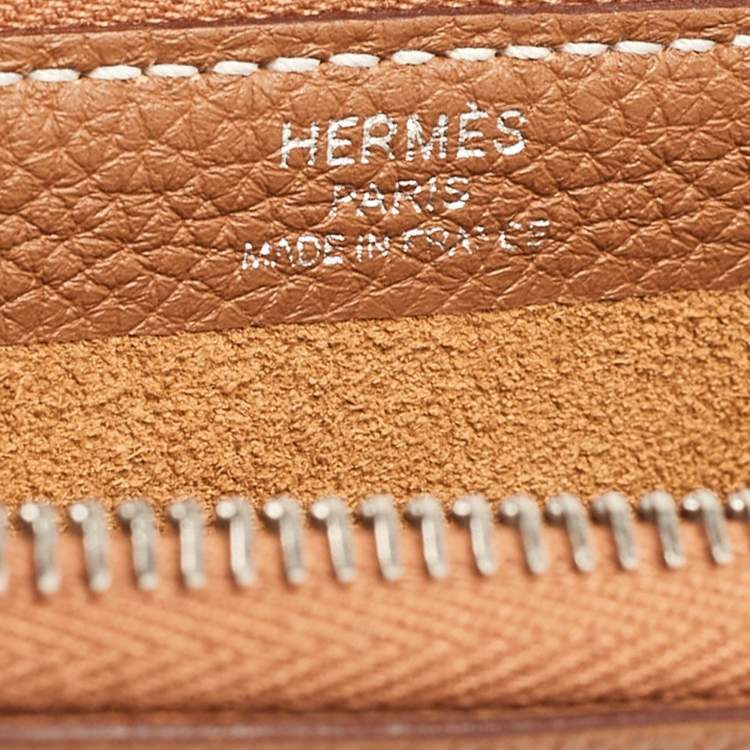 Pre Owned Hermès Gold Togo Leather Cabavertige 30 Pouch