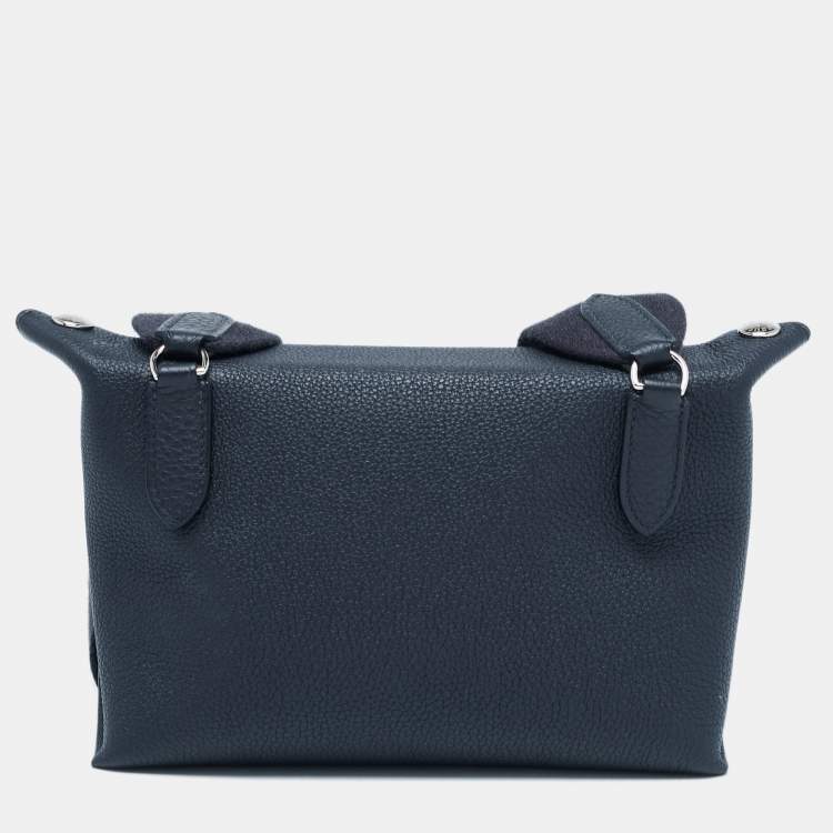 Pre Owned Hermes Bleu Indigo Togo Leather Videpoches Bag