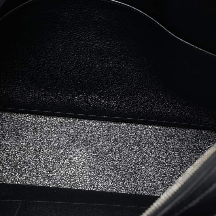 Pre Owned Hermes Noir Evergrain Leather Cityhall 38 Briefcase