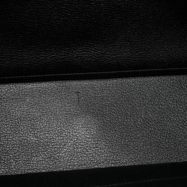 Pre Owned Hermes Noir Evergrain Leather Cityhall 38 Briefcase