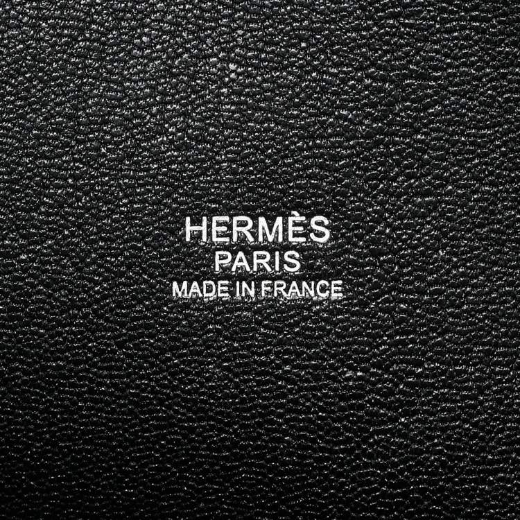 Pre Owned Hermes Noir Evergrain Leather Cityhall 38 Briefcase