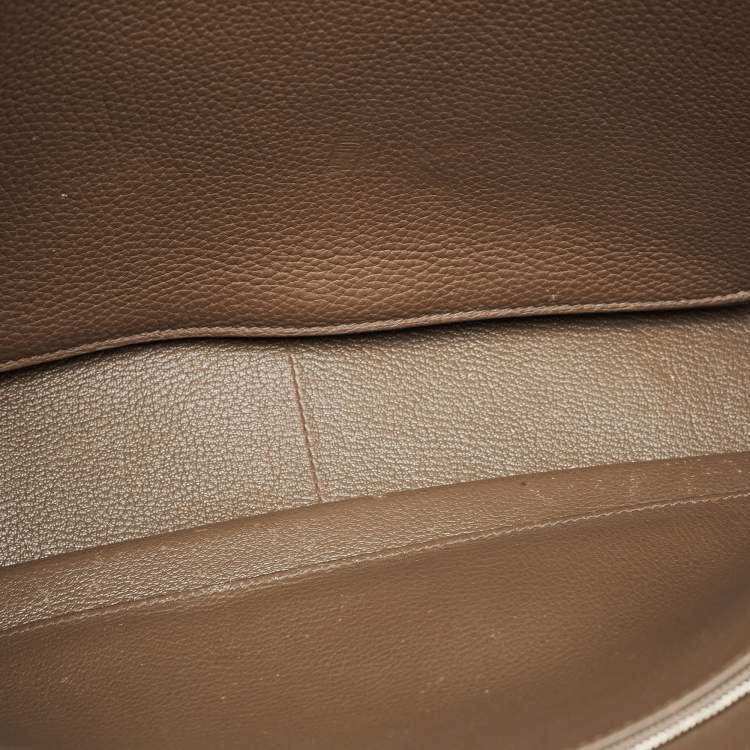 Pre Owned Hermes Taupe Taurillon Clemence Leather Steve Messenger Bag