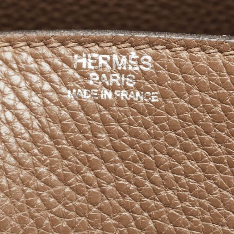 Pre Owned Hermes Taupe Taurillon Clemence Leather Steve Messenger Bag