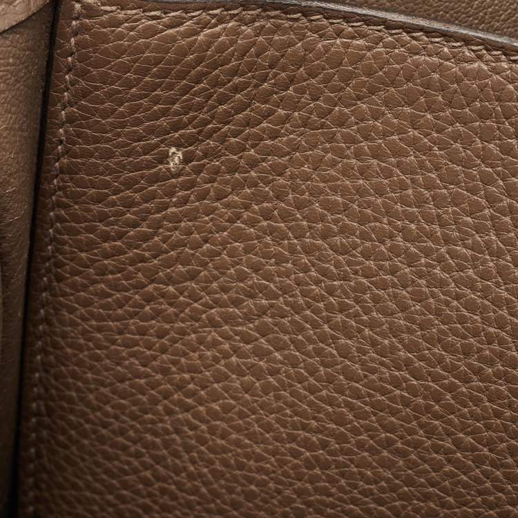 Pre Owned Hermes Taupe Taurillon Clemence Leather Steve Messenger Bag