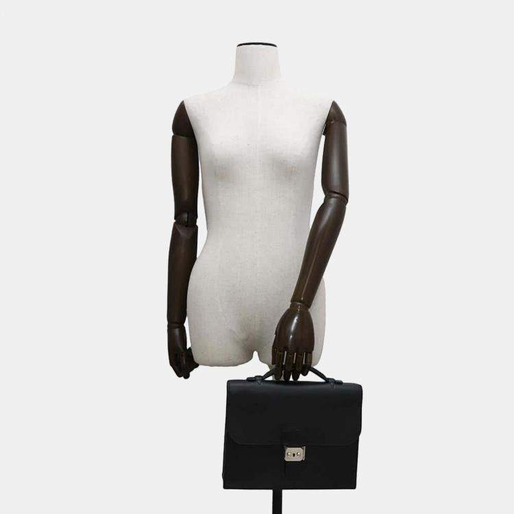 Pre Owned Hermes Black Epsom Sac Depeche 27 Handbag