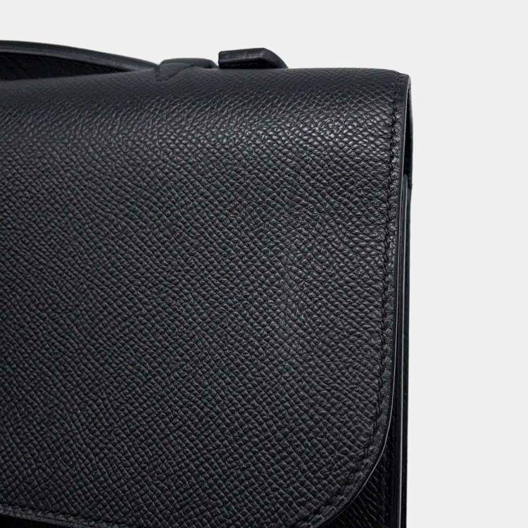 Pre Owned Hermes Black Epsom Sac Depeche 27 Handbag