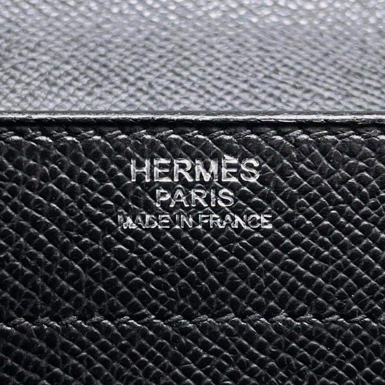 Pre Owned Hermes Black Epsom Leather Sac a Depeches 27 Briefcase Bag
