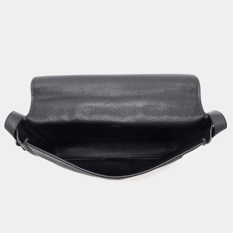 Pre Owned Hermes Black Taurillon Clemence Victoria Messenger Bag