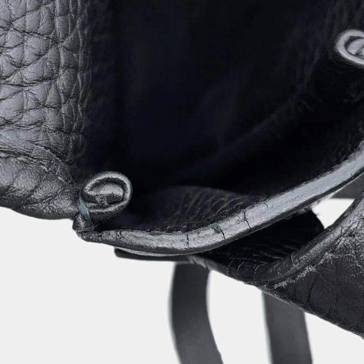 Pre Owned Hermes Black Taurillon Clemence Victoria Messenger Bag