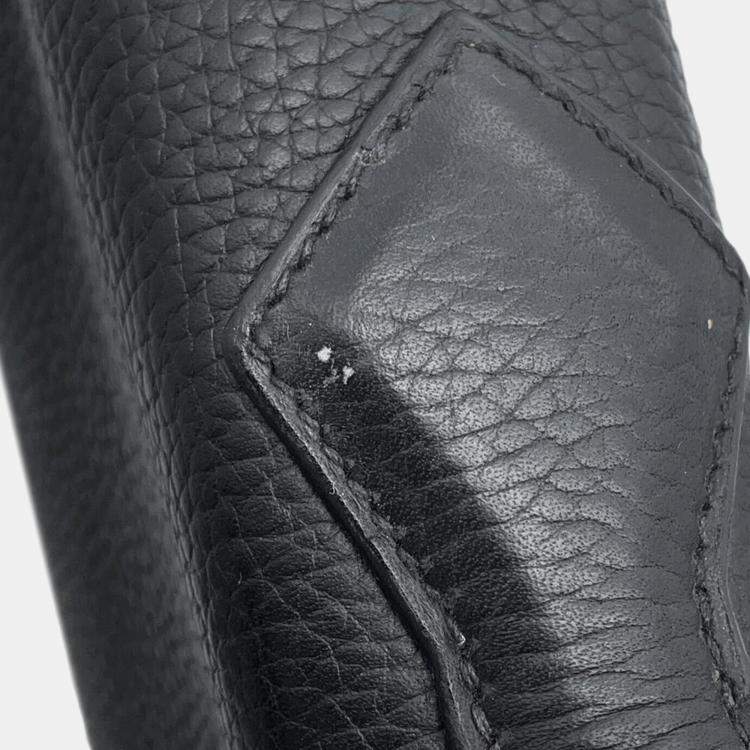 Pre Owned Hermes Black Taurillon Clemence Victoria Messenger Bag
