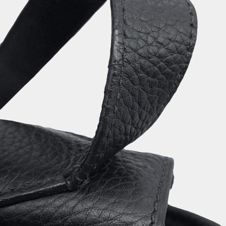 Pre Owned Hermes Black Taurillon Clemence Victoria Messenger Bag