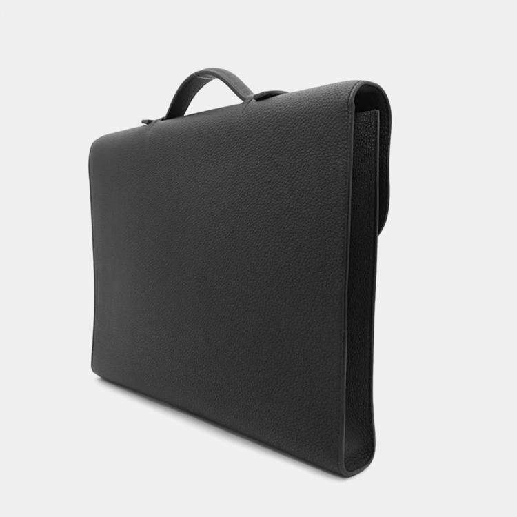 Pre Owned Hermes Black Togo Leather Sac A Depeches 38 Briefcase Bag
