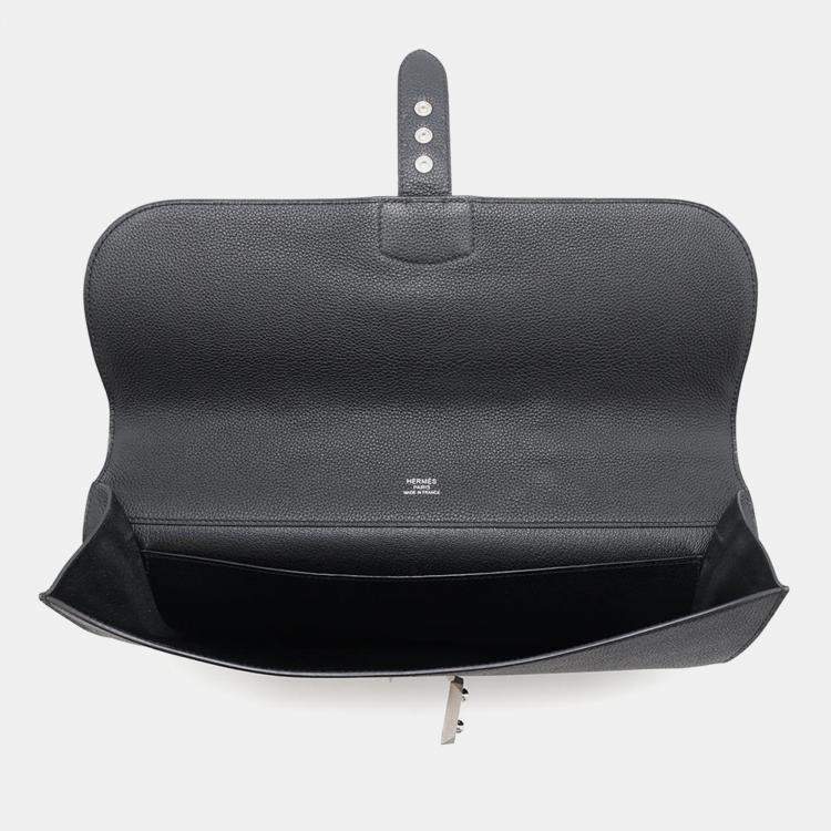 Pre Owned Hermes Black Togo Leather Sac A Depeches 38 Briefcase Bag
