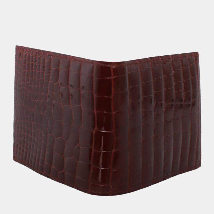 Pre Owned Hermes Alligator MC 2 Copernic Bi-Fold Wallet