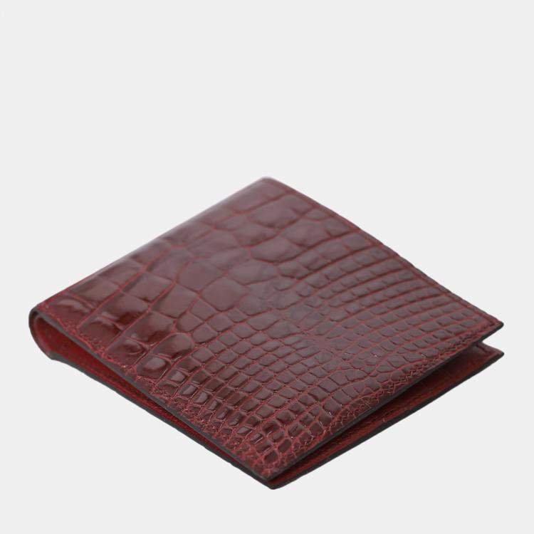Pre Owned Hermes Alligator MC 2 Copernic Bi-Fold Wallet