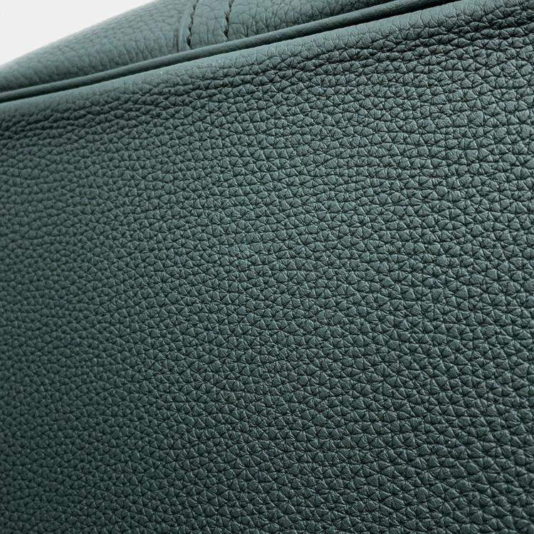 Pre Owned Hermes Bolide 1923 45 Chimeres Dragon Vert Shipley Togo Leather Velvet Tote Bag