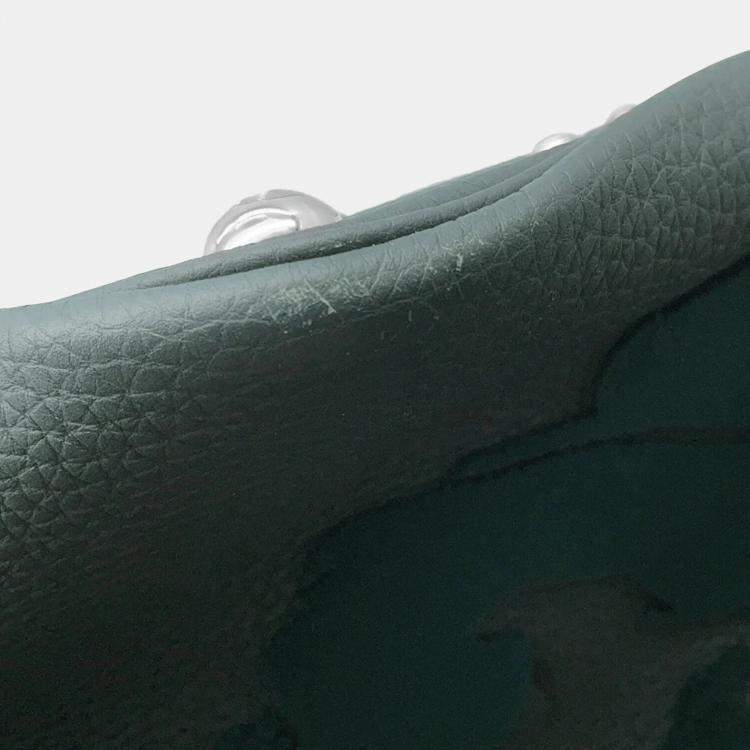Pre Owned Hermes Bolide 1923 45 Chimeres Dragon Vert Shipley Togo Leather Velvet Tote Bag