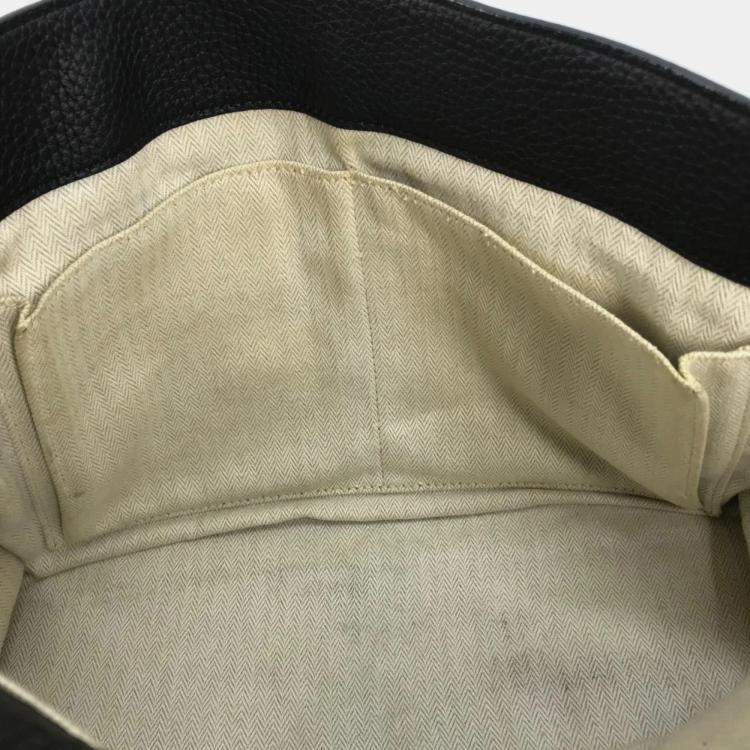 Pre Owned Hermes Sac Alfred 35 Black Taurillon Clemence Leather Messenger Bag