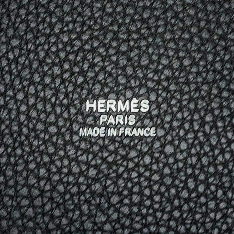 Pre Owned Hermes Pursangle Marine/Vert Vertigo Taurillon Clemence Leather , Wool and Canvas Tote Bag