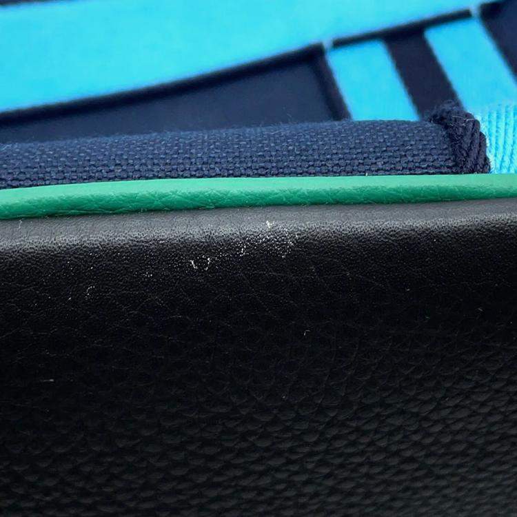 Pre Owned Hermes Pursangle Marine/Vert Vertigo Taurillon Clemence Leather , Wool and Canvas Tote Bag